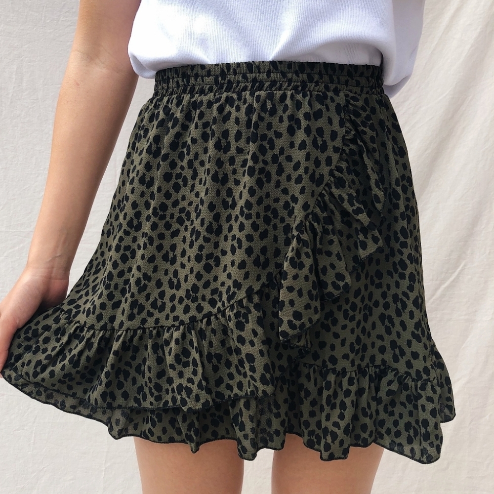 MOST WANTED Leopard Print ruffled Skirt Size S